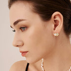 Blush Heart Mother of Pearl Stud Earrings AmberLollipop