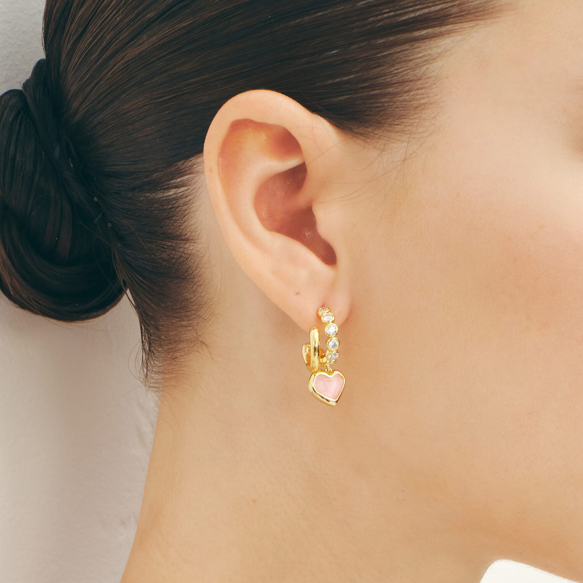 Blush Heart Rose Quartz Drop Earrings AmberLollipop