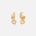 Blush Heart Rose Quartz Drop Earrings AmberLollipop