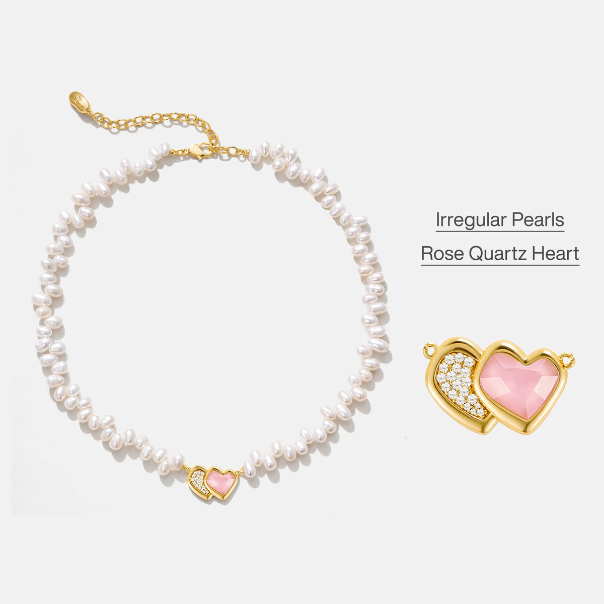 Blush Heart Rose Quartz Jewelry Set AmberLollipop