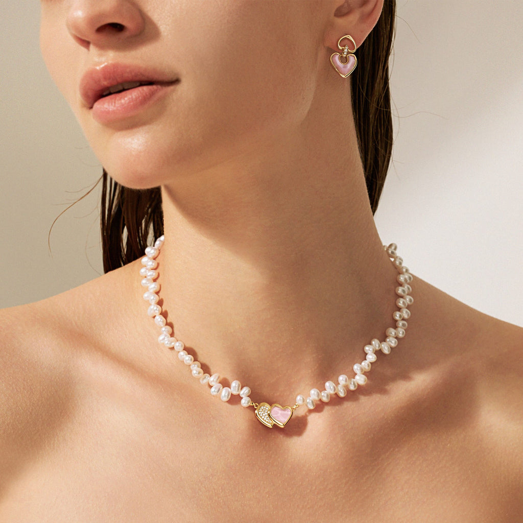 Blush Heart Rose Quartz Jewelry Set AmberLollipop