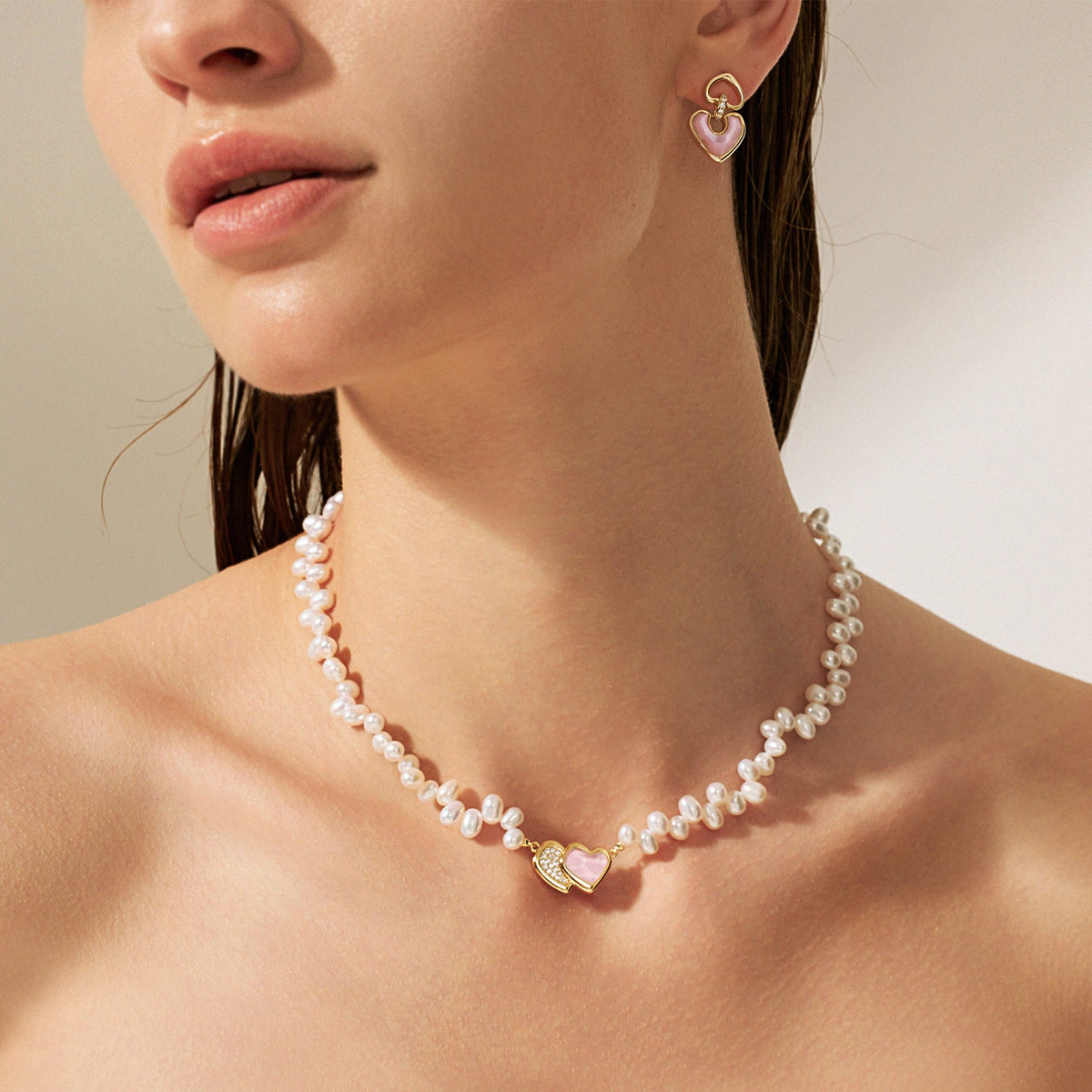 Blush Heart Rose Quartz Jewelry Set AmberLollipop