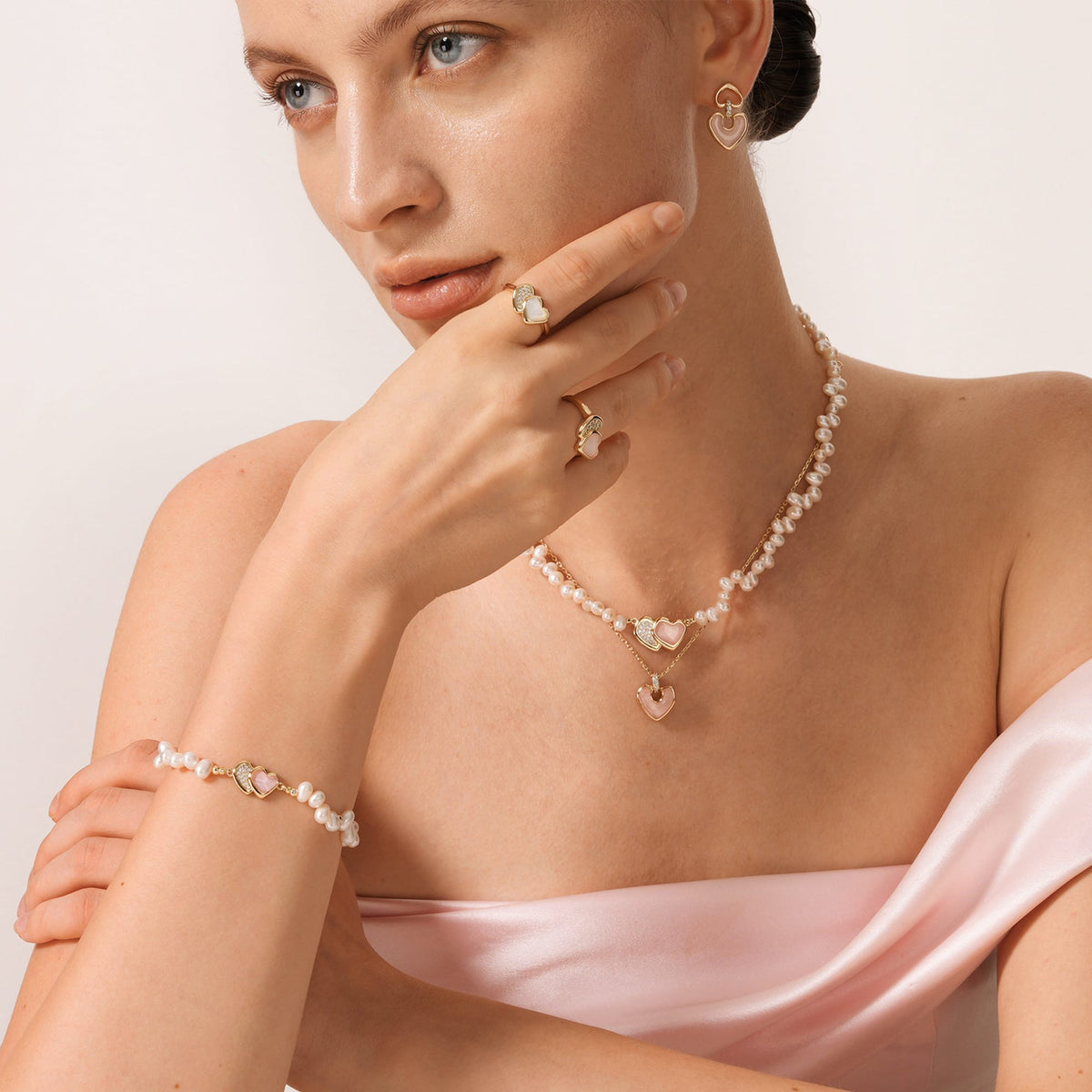 Blush Heart Rose Quartz Jewelry Set AmberLollipop