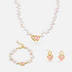 Blush Heart Rose Quartz Jewelry Set AmberLollipop