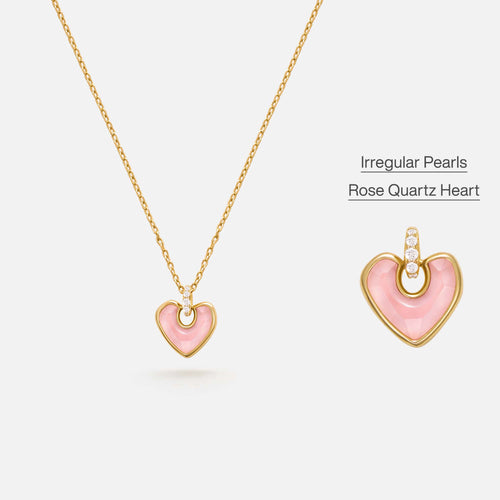 Blush Heart Rose Quartz Necklace AmberLollipop