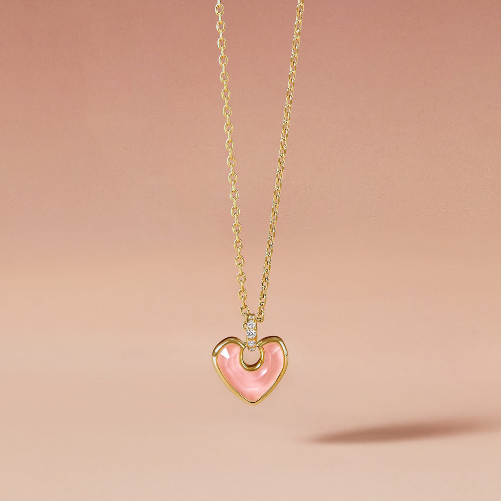 Blush Heart Rose Quartz Necklace AmberLollipop