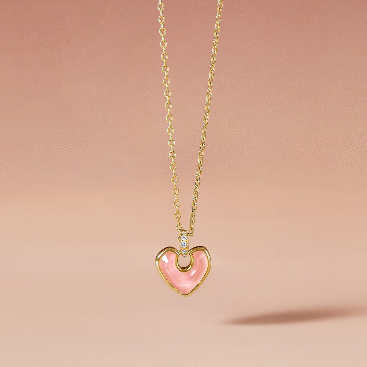 Blush Heart Rose Quartz Necklace AmberLollipop