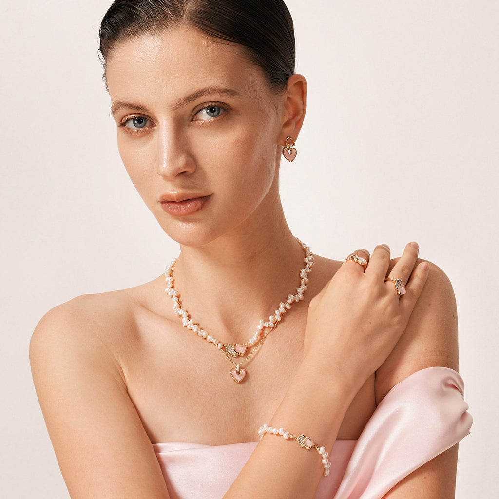 Blush Heart Rose Quartz Necklace AmberLollipop