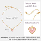 Blush Heart Rose Quartz Necklace AmberLollipop