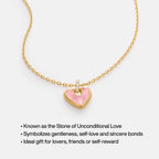 Blush Heart Rose Quartz Necklace AmberLollipop