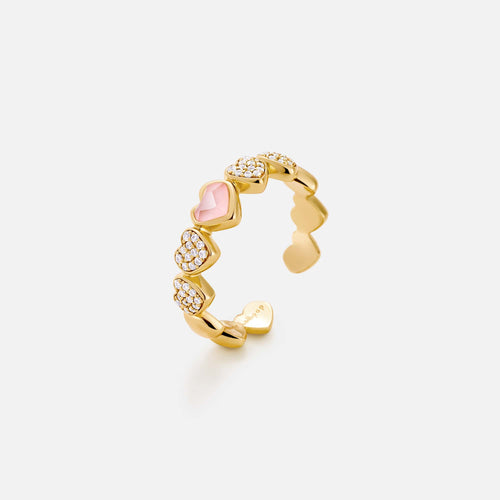 Blush Heart Rose Quartz Open Ring AmberLollipop