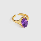Raw Amethyst Open Ring - Amber Lollipop