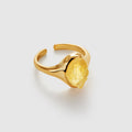 Raw Citrine Open Ring - Amber Lollipop