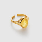 Raw Citrine Open Ring - Amber Lollipop