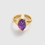 Raw Amethyst Open Ring - Amber Lollipop