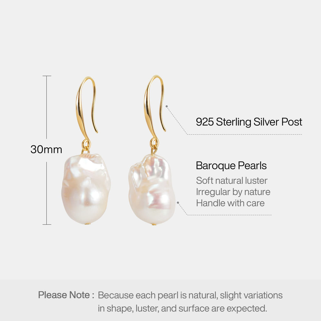 Breaking Dawn Baroque Pearl Earrings AmberLollipop