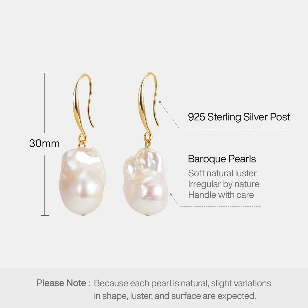 Breaking Dawn Baroque Pearl Earrings AmberLollipop