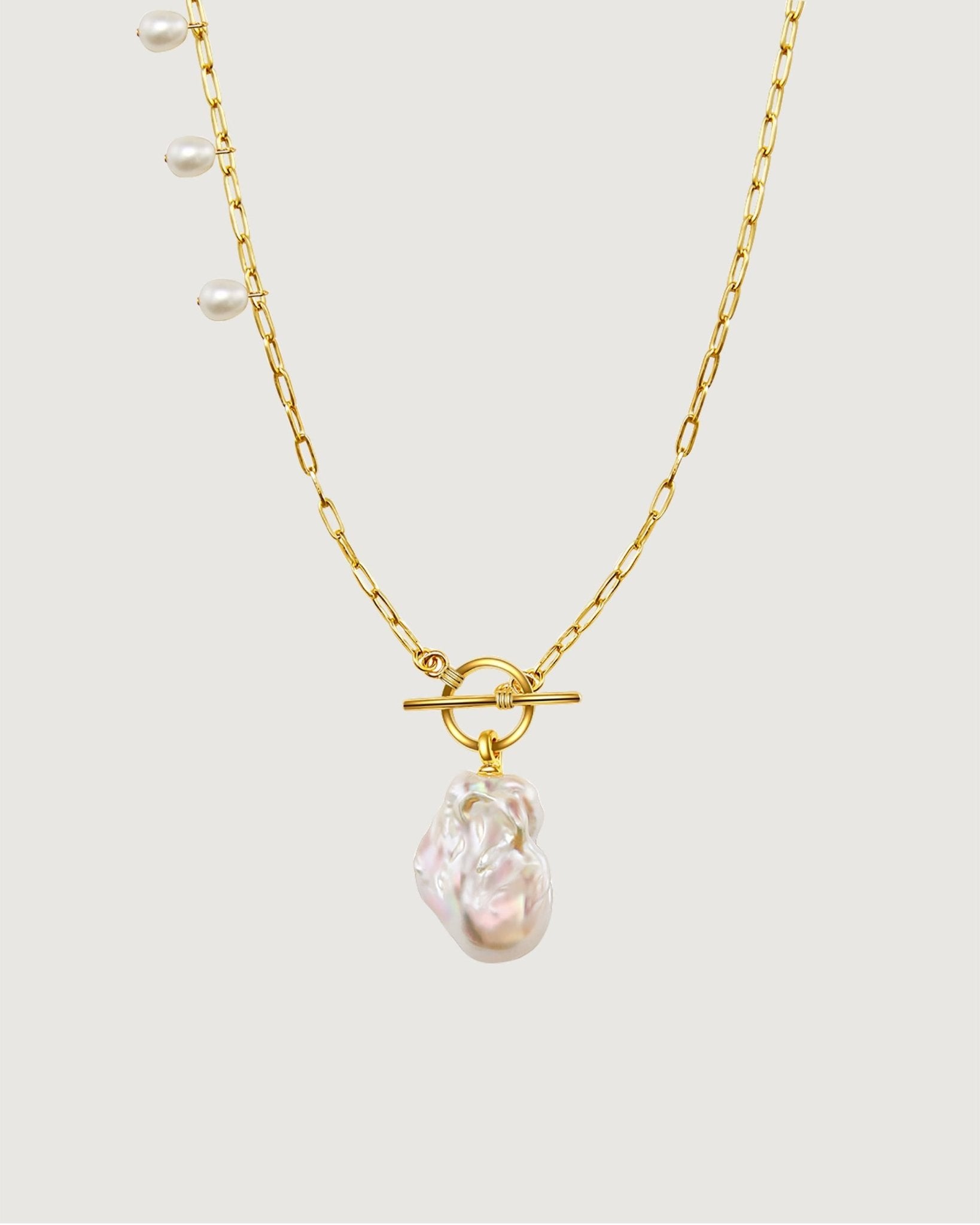 Breaking Dawn Baroque Pearl Necklace - Amber lollipop