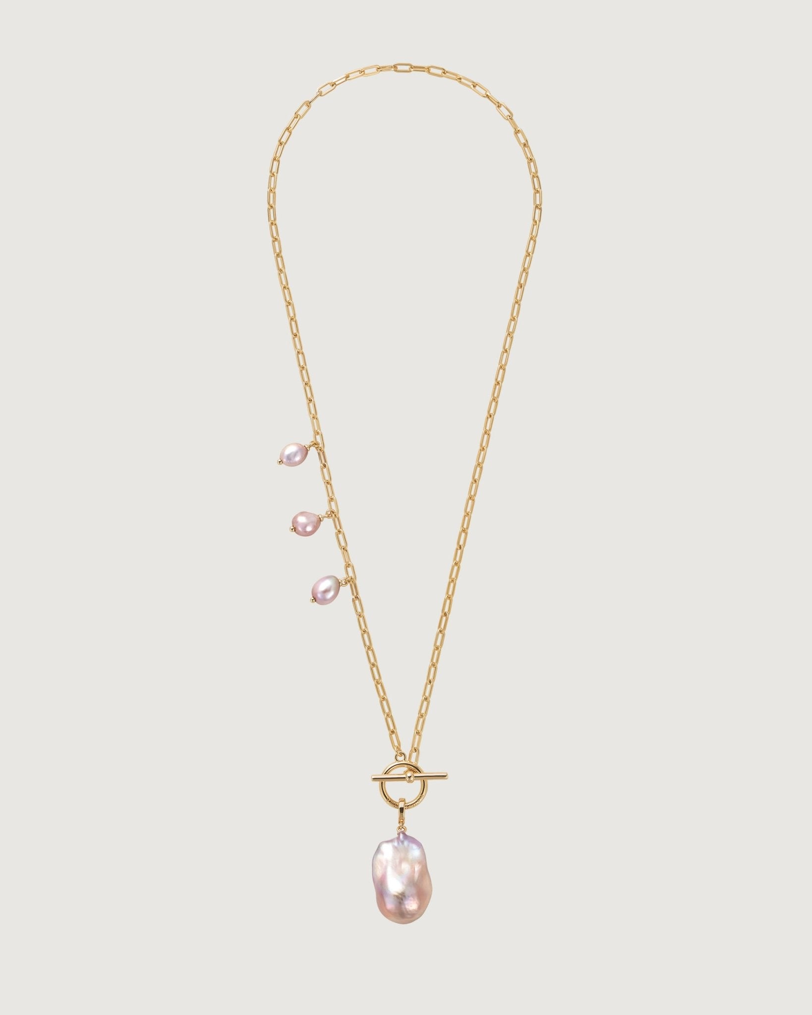 Breaking Dawn Baroque Pearl Necklace - Amber lollipop