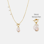 Breaking Dawn Baroque Pearl Pendant Necklace AmberLollipop