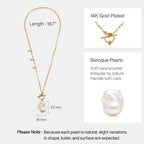 Breaking Dawn Baroque Pearl Pendant Necklace AmberLollipop