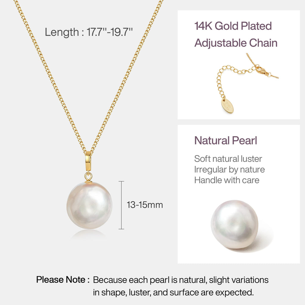 Button Pearl Necklace AmberLollipop