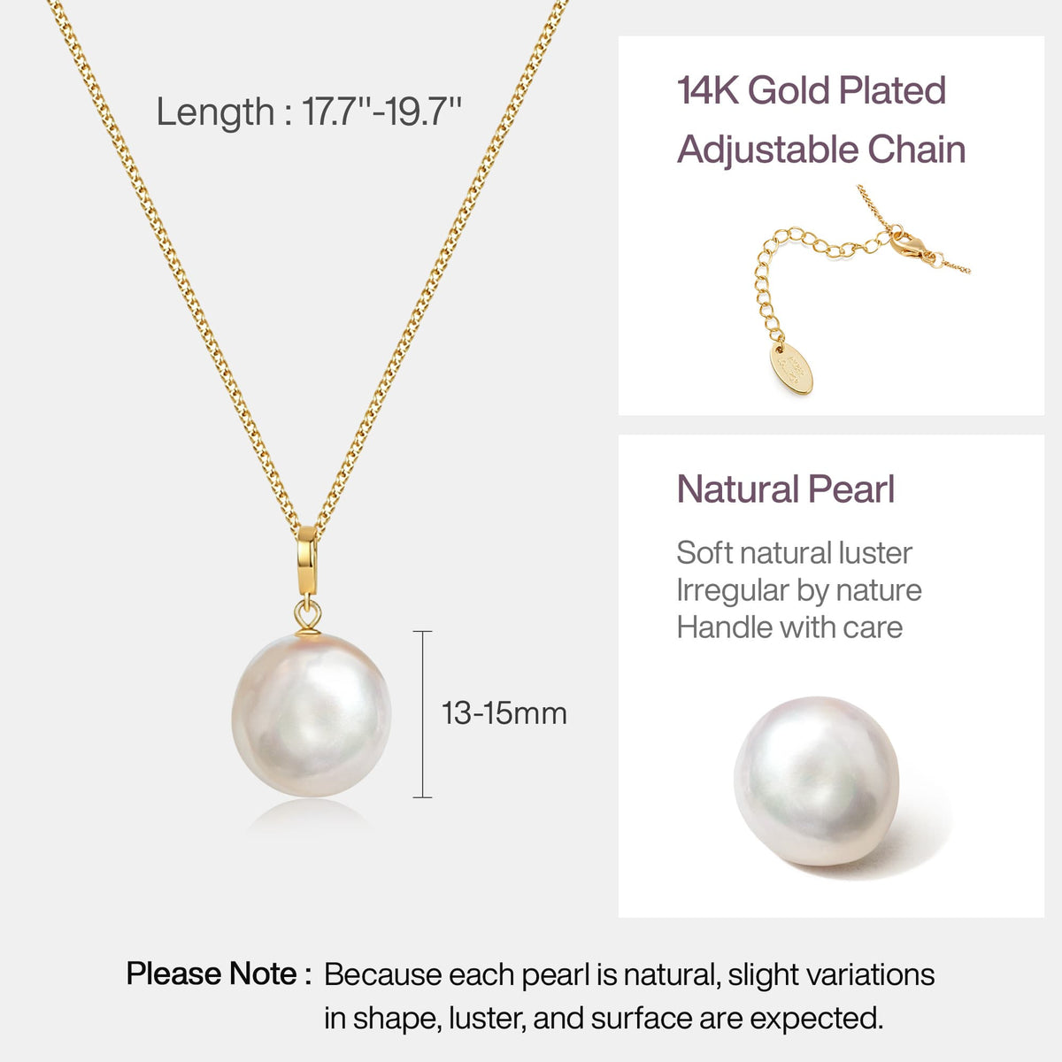 Button Pearl Necklace AmberLollipop
