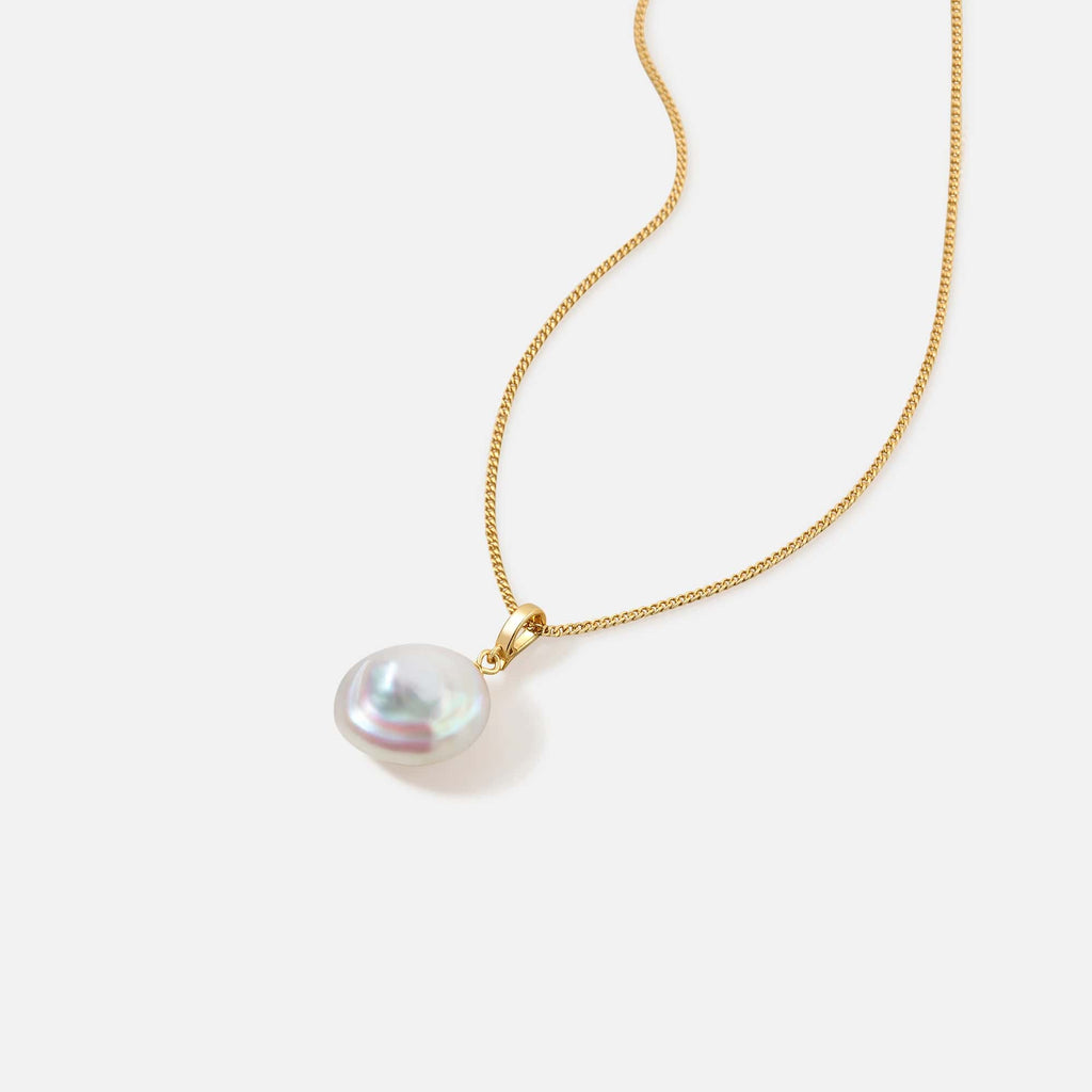 Button Pearl Necklace AmberLollipop