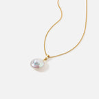 Button Pearl Necklace AmberLollipop