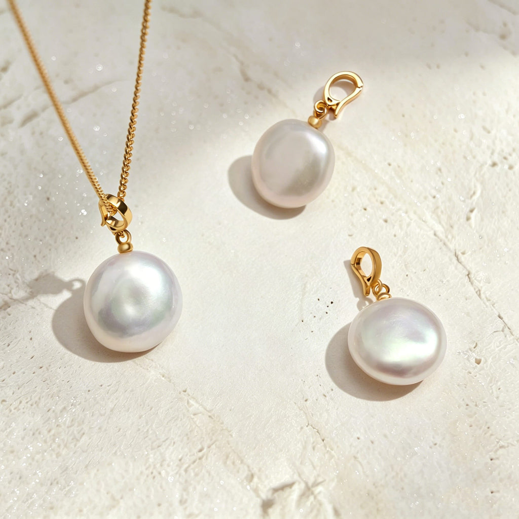 Button Pearl Necklace AmberLollipop
