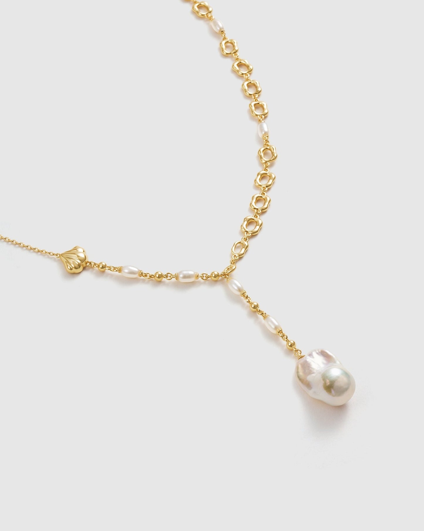 By the Sea Baroque Pearl Necklace - Amber lollipop