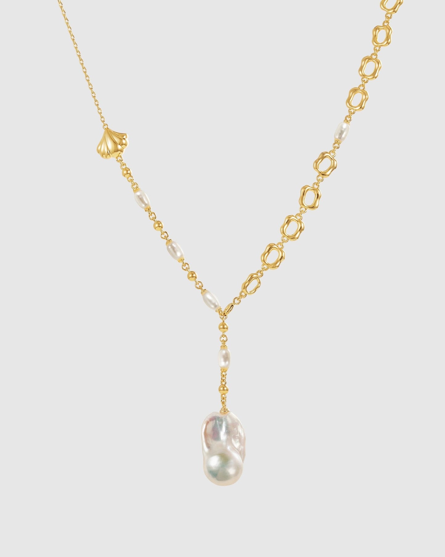 By the Sea Baroque Pearl Necklace - Amber lollipop