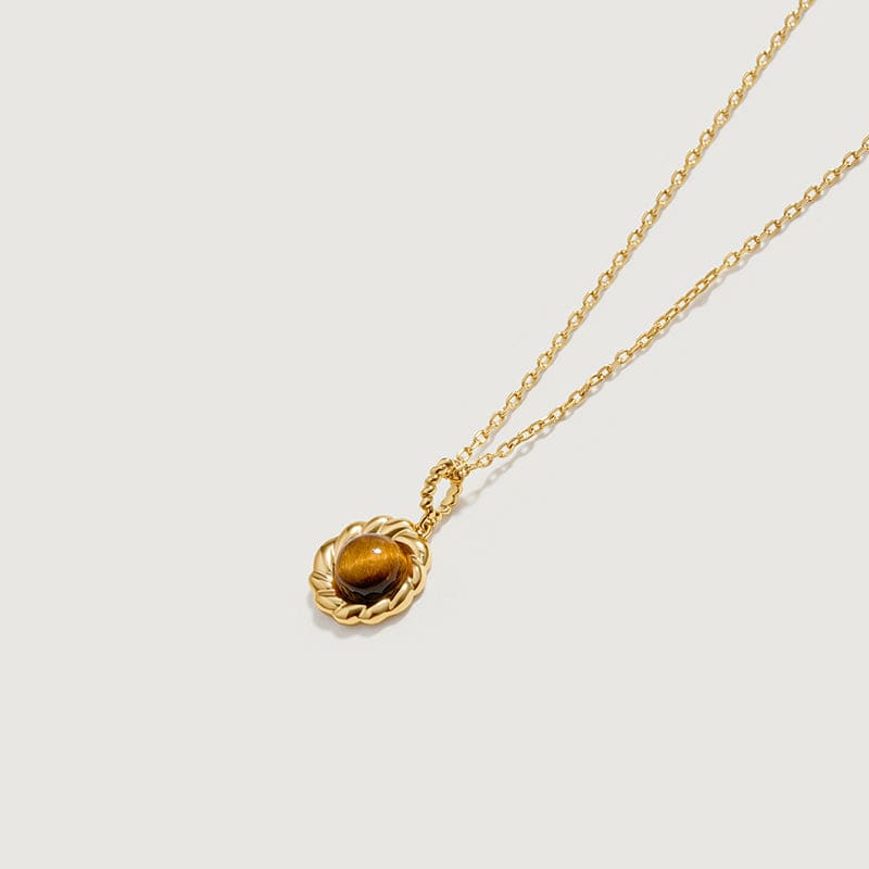 Caramel Coffee Tiger’s Eye Necklace AmberLollipop