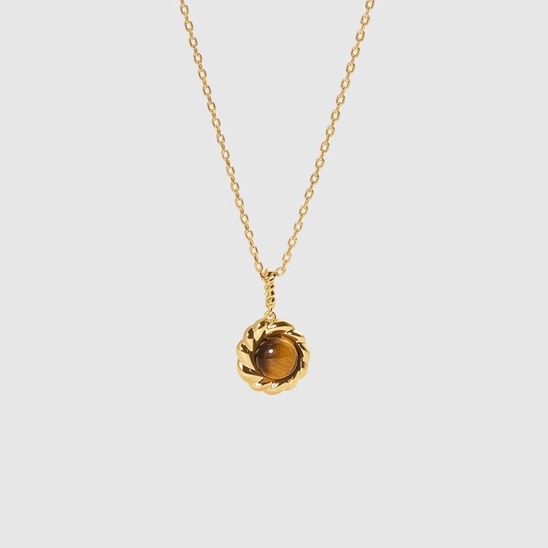 Caramel Coffee Tiger’s Eye Necklace AmberLollipop