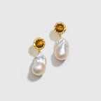 Caramel Coffee Tigerite Earrings - Amber Lollipop