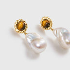 Caramel Coffee Tigerite Earrings