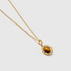 Caramel Coffee Tigerite Necklace - Amber Lollipop