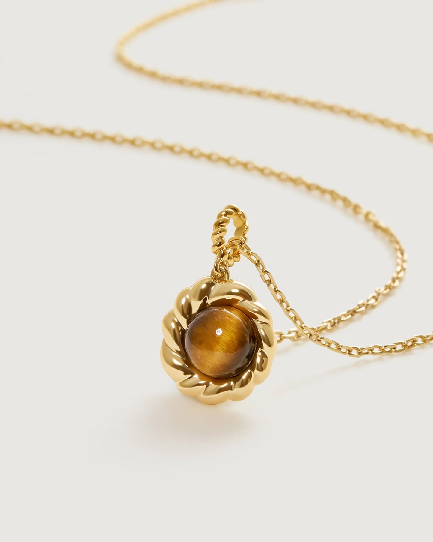 Caramel Coffee Tigerite Necklace - Amber lollipop