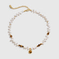 Caramel Coffee Tigerite Pearl Necklace - Amber Lollipop