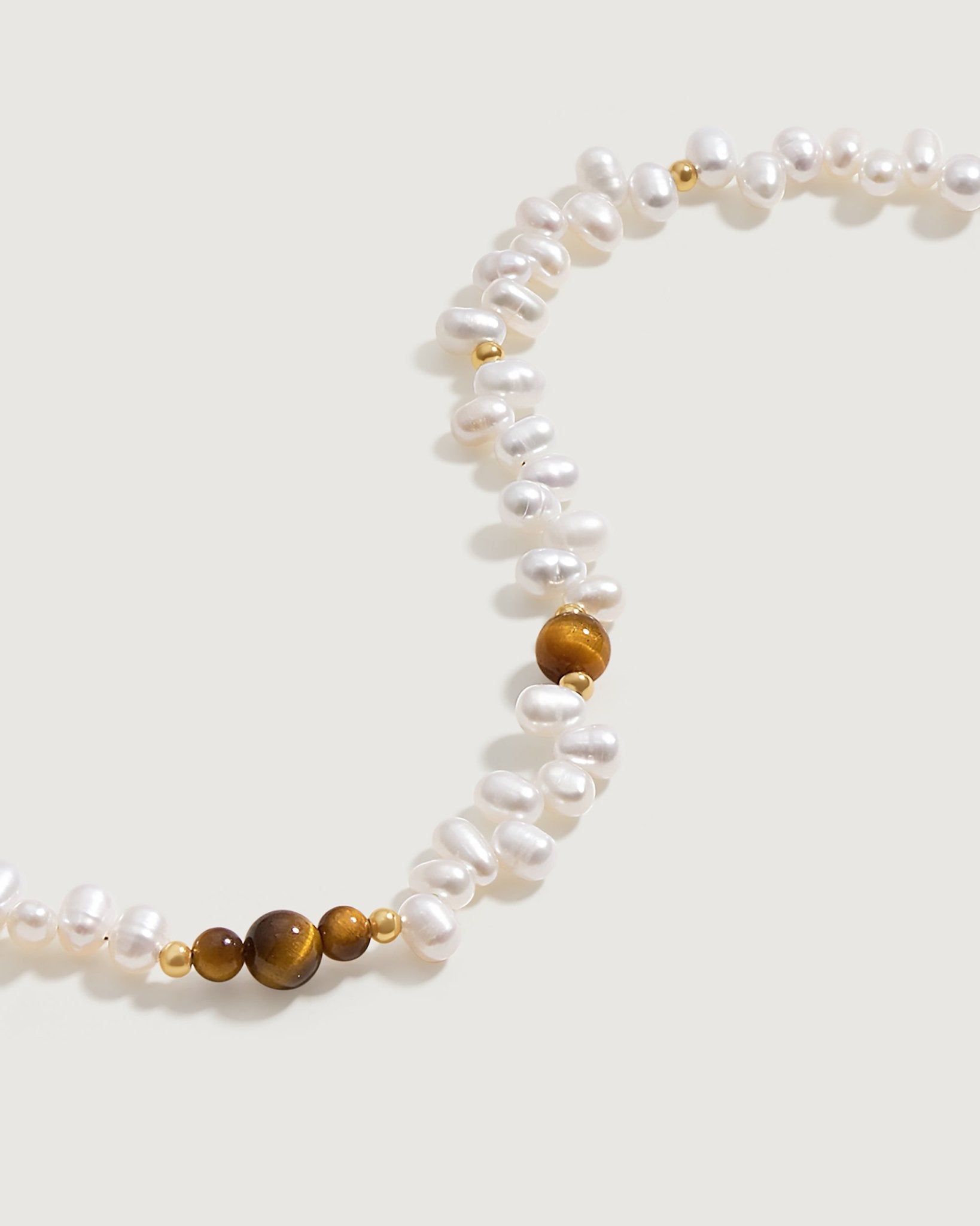 Caramel Coffee Tigerite Pearl Necklace - Amber lollipop