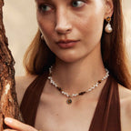 Caramel Coffee Tigerite Pearl Necklace