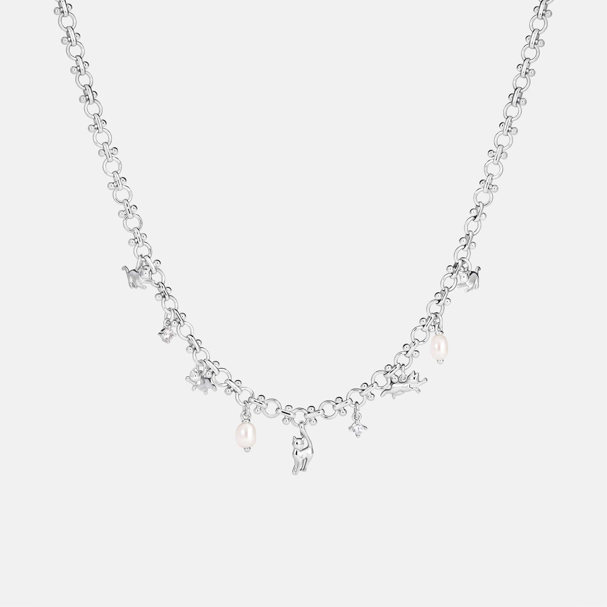 Cat Charm Chain Necklace AmberLollipop
