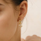 Celestial Crescent Pearl Earrings AmberLollipop