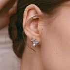 Celestial Double Star Pearl Stud Earrings AmberLollipop