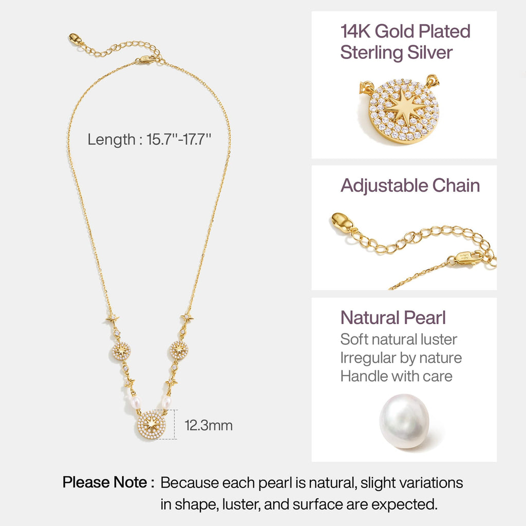 Celestial Star CZ Pendant Necklace AmberLollipop