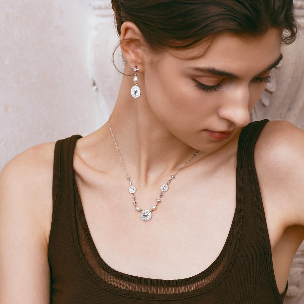 Celestial Star CZ Pendant Necklace AmberLollipop