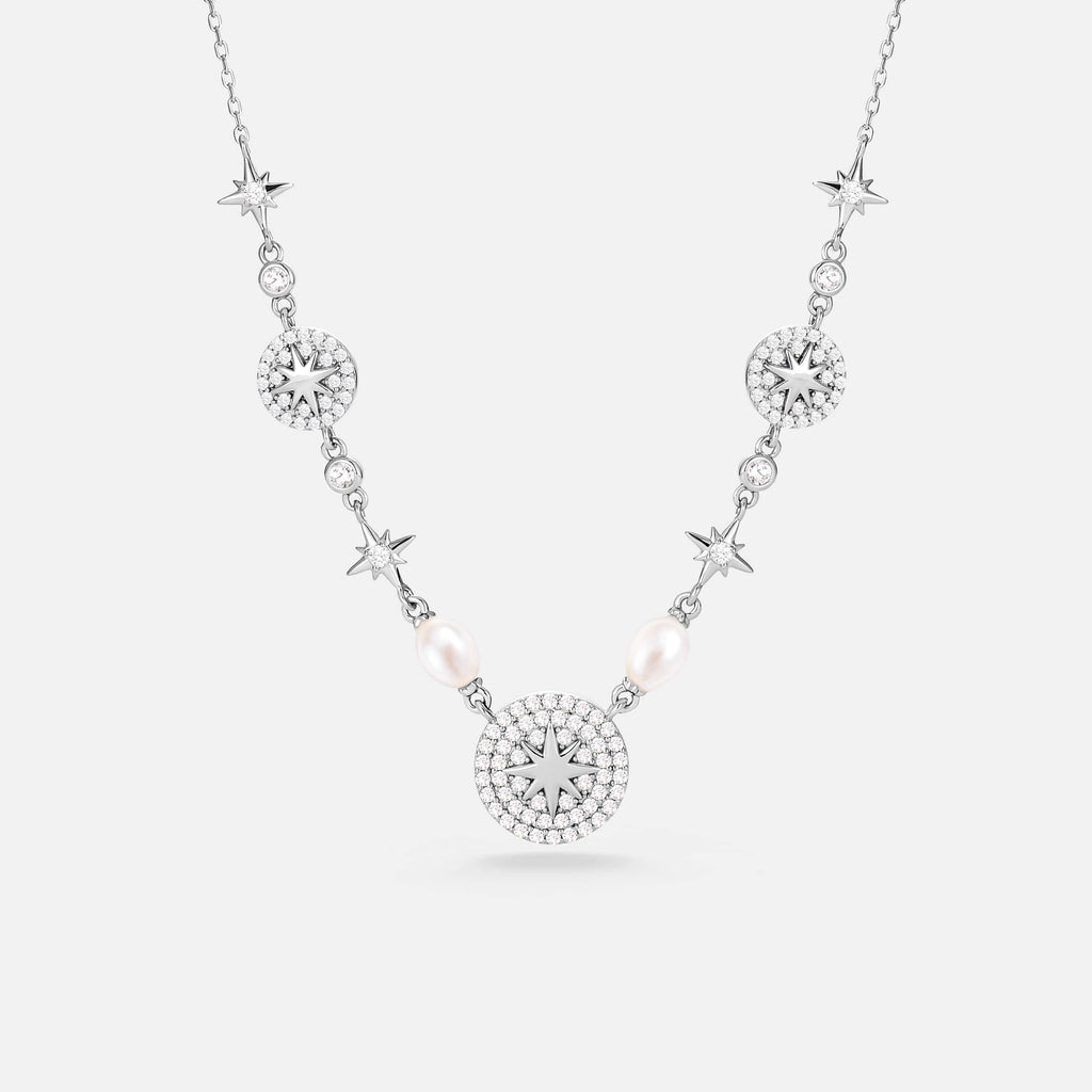 Celestial Star CZ Pendant Necklace AmberLollipop
