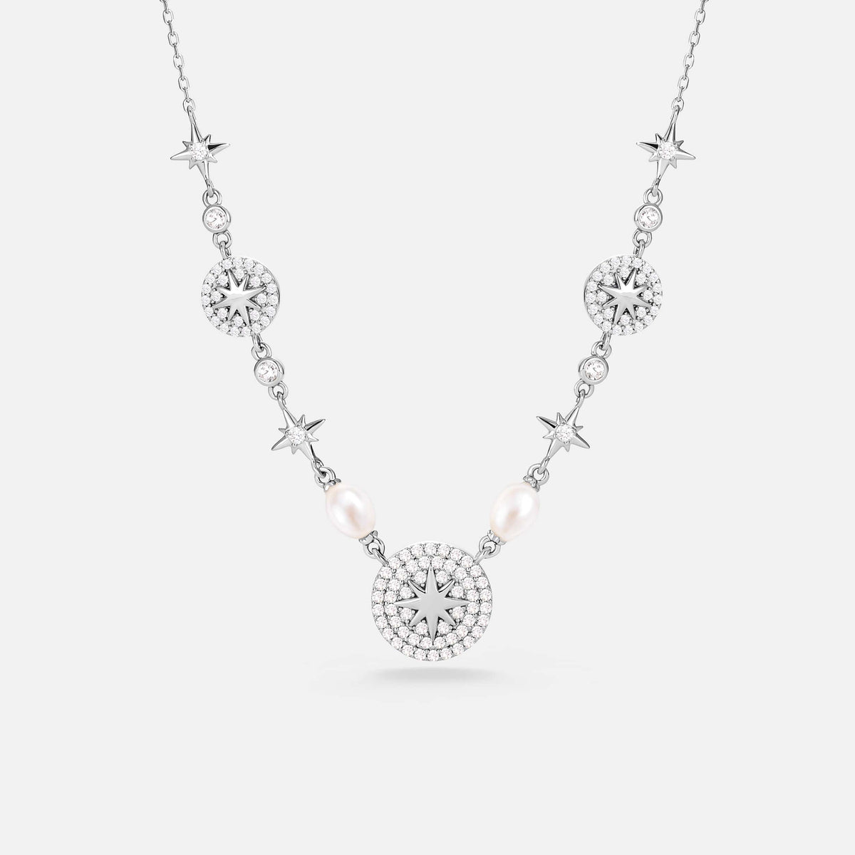 Celestial Star CZ Pendant Necklace AmberLollipop