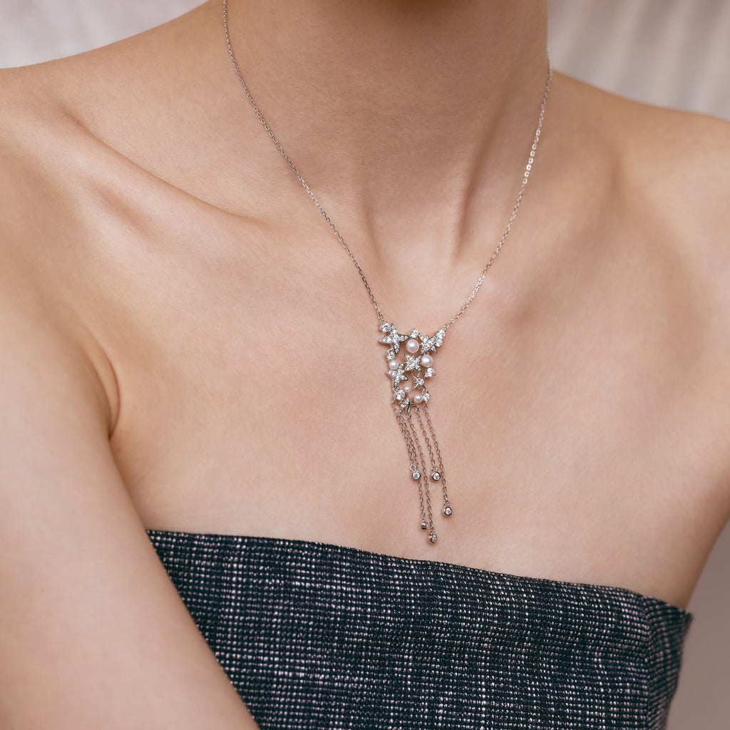 Celestial Star Fringe Necklace AmberLollipop