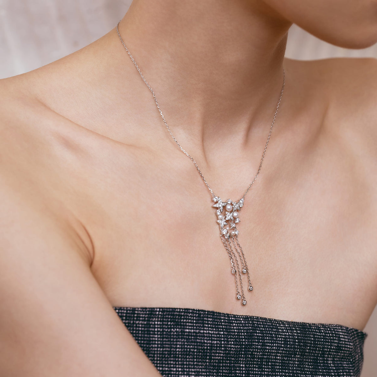 Celestial Star Fringe Necklace AmberLollipop